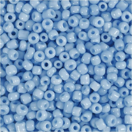 Glaskralen - afmeting 3 mm - 8/0 - Lichtblauw - 25 gr