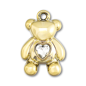 Charm Tashanger Beertje met Hart - 39,5 x 26,5 mm