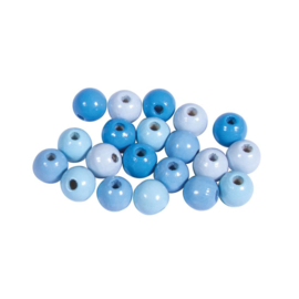 Houten Kralen | blauw | 8 mm | gatgrootte 1,5 mm | 80 st