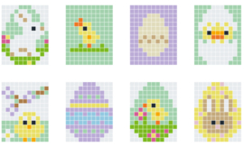 Knutselidee: Pixelhobby Sleutelhangers Paaspatronen
