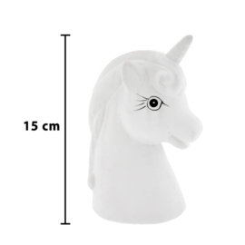 Spaarpot Eenhoorn / Unicorn hoofd - wit - 15 cm
