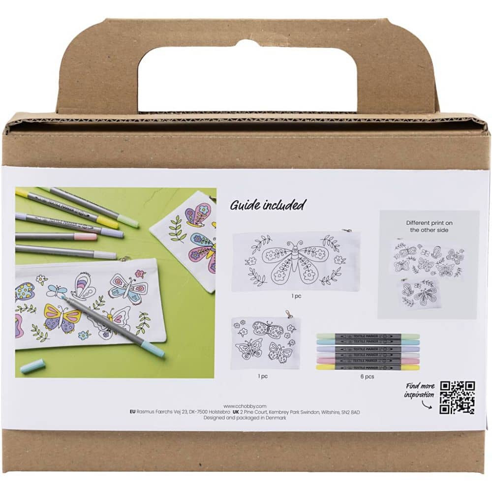 Mini Hobbyset Etui's kleuren- incl. textielstiften