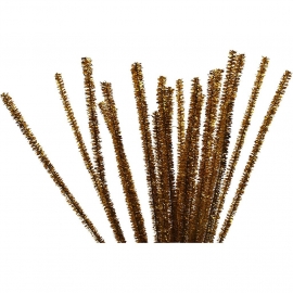 Chenilledraad Goud - lengte 30 cm - dikte 6 mm