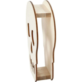 Houten Doodshoofd - 13,5 cm - kan zelfstandig staan