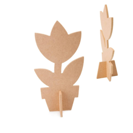 MDF Tulp - hoogte 19 cm - kan zelfstandig staan