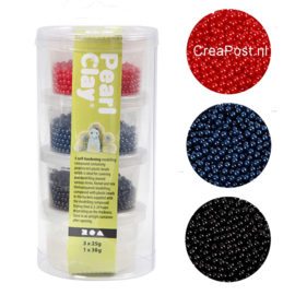 Pearl Clay - 3 x 25 gr - Rood, Blauw en Zwart