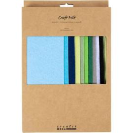 Hobbyvilt - 21 x 30 cm - 10 vellen - Blauw/Groen