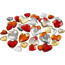 Hart Strass Stenen 6-10-14 mm - 252 st - Rood mix