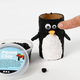 Knutselidee : Pinguins van Karton en Foam Clay