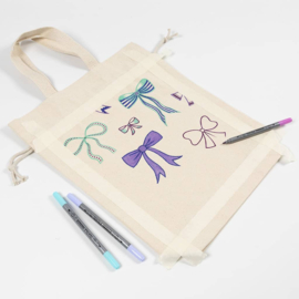 Katoenen Tas met treksluiting - naturel - 38 x 34 cm