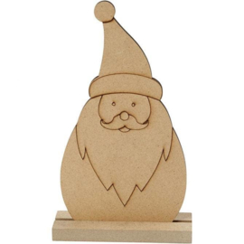 MDF Kerstman met standaard - 15 cm