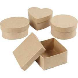 Papier-Mache Doosjes - diverse vormen - 28 st