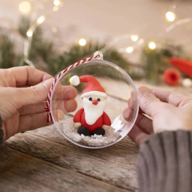 Kerstbal Kerstman knutselen - Mini knutselset - 8 cm