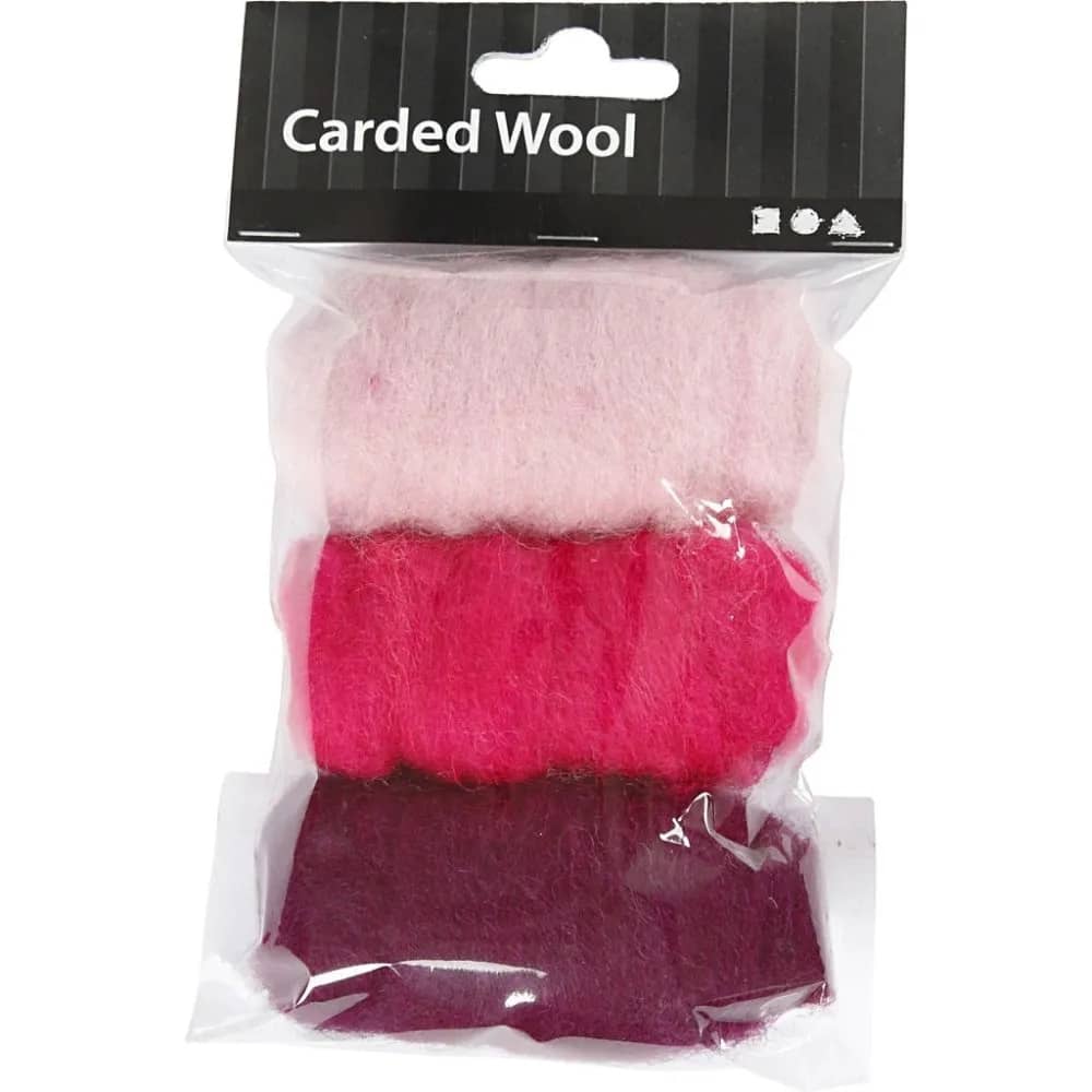 Gekaarde Wol - Paars/Rood - 3 x 10 gr