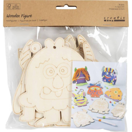 Houten Monsters Knutselen | 8 st