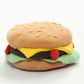 Silk Clay Voorbeeld : Hamburger Koelkastmagneet