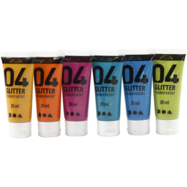 A-Color Acrylverf Glitter 6 x 20 ml