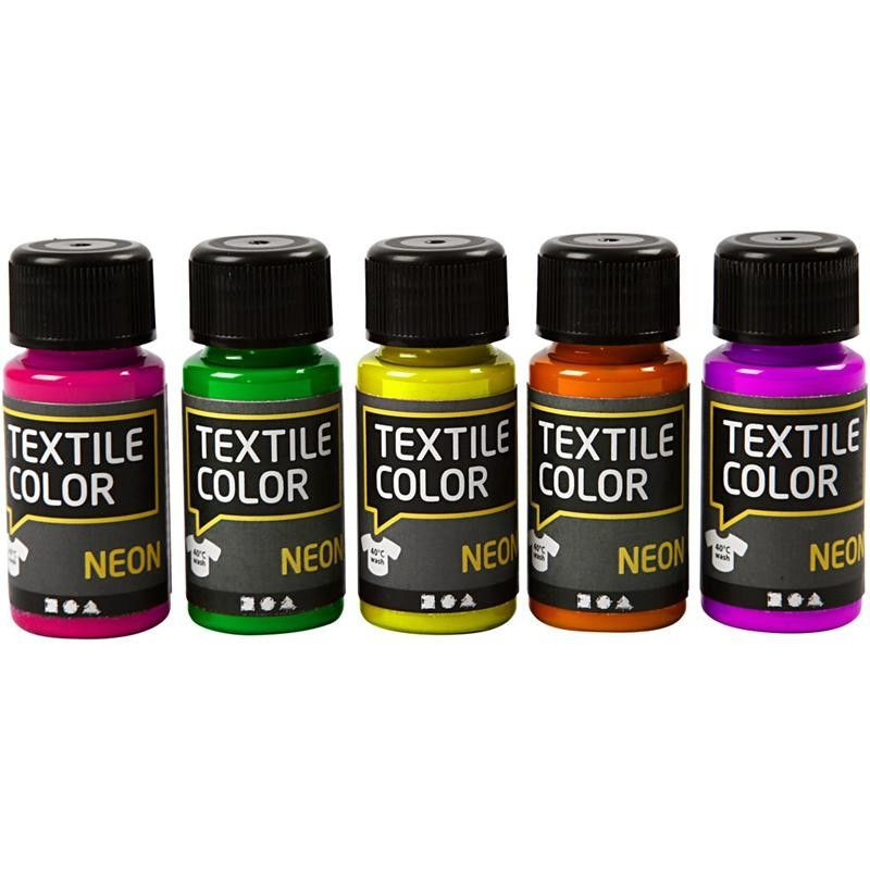 Identiteit Verstelbaar rouw Textielverf in 5 Neon kleuren - 5 x 50 ml | VERVEN & KLEUREN | Creapost