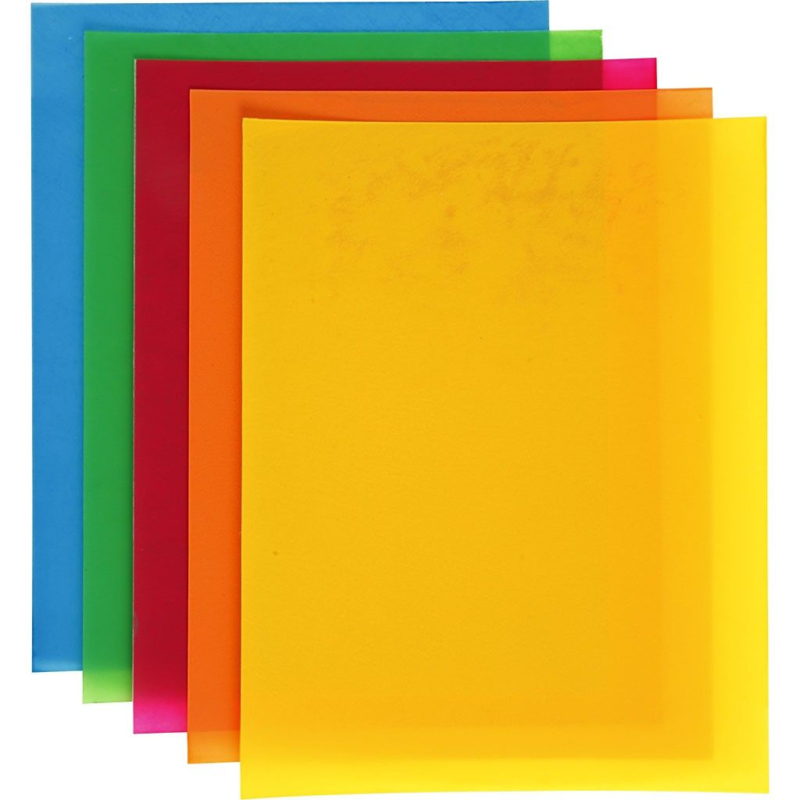 Krimpfolie Neon kleuren - Transparant - 20 x 30 cm - 10 vellen