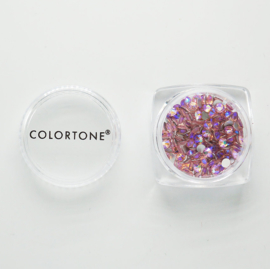 Colortone Pink Aurora Borealis Rhinestones Size 10