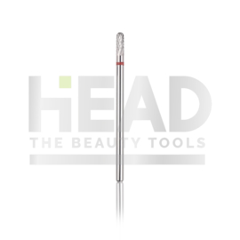 Head Tungsten Bit Rounded Cylinder Red 2.3mm (Pedicure en Manicure)