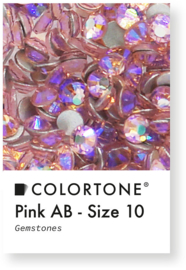 Colortone Pink Aurora Borealis Rhinestones Size 10