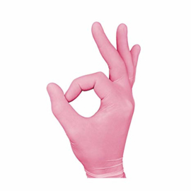 Merbach Nitril Handschoenen Roze Maat XS 100 Stuks