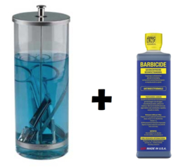 Barbicide 473 ml Bundel (Barbicide 473 ml + 1.2L Dompelaar)