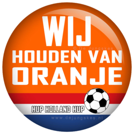 Wij houden van oranje button 45 mm