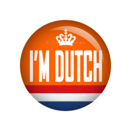 Koningsdag button I'm Dutch 38 mm