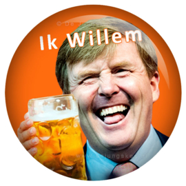 Koningsdag button Ik Willem 45 mm