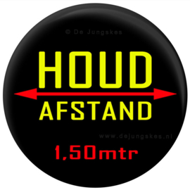 Houd afstand button zwart 45 mm