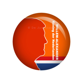 Koningsdag button WA Koning der Nederlanden 38 mm