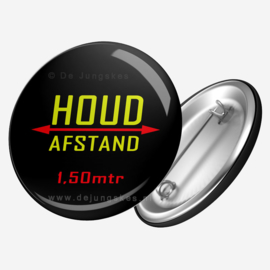 Houd afstand button zwart 45 mm