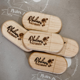 USB-stick met gravure 16 GB 3.0 [ natural ] OVAAL