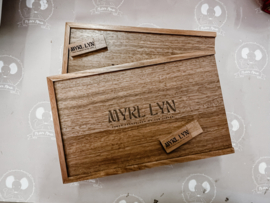 Fotodoosje met vak voor usb en prints - Dark wood walnut ▯ rechthoek