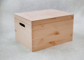 Houten klep kist groot handvat maxi (30x40x23 cm)