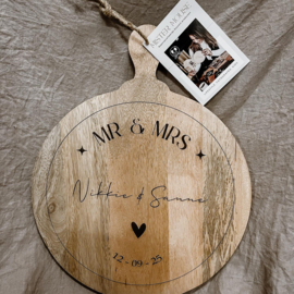 Borrelplank met gravering diameter 40 cm