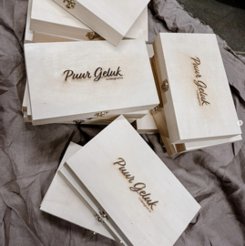 Plat doosje voor prints en usb Natural wood (past door brievenbus!)