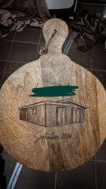 Borrelplank met gravering diameter 30 cm