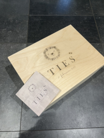 Houten klep kist groot handvat maxi (30x40x23 cm) Herinneringen kist