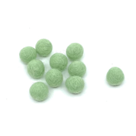   Viltballetjes - Groen pastel -  1,2cm - (per 10 stuks)