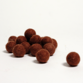 Viltballetjes - Bruin Chocolade - 2,2cm (per 10 stuks)