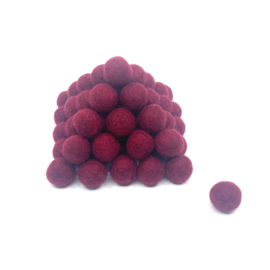 Viltballetjes - Bordeauxrood - 2,2cm (per 10 stuks)