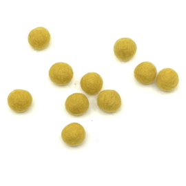 Merinowol - Viltballetjes - Geel - 1,5cm - (per 10 stuks)