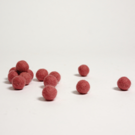 Viltballetjes -  Oud Roze - 2,2 cm - 100% Wolvilt - Fairtrade product  (per 10 stuks)