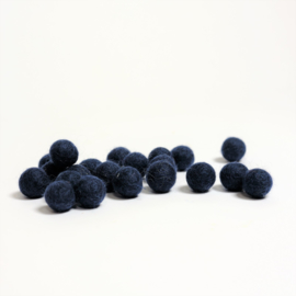 Viltballetjes - Zwart Blauw - 2,5cm (per 10 stuks)