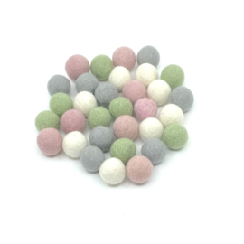 Viltballetjes - Mix - Pastelkleuren - 2,2cm 30 stuks