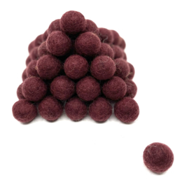 Viltballen 2,2 cm Kastanjebruin  040 (per 10 stuks)