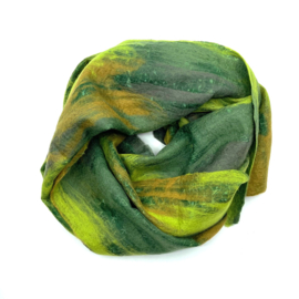 Vilten Sjaal - Sarizijde - Groen - 200 x 40 cm - Fairtrade